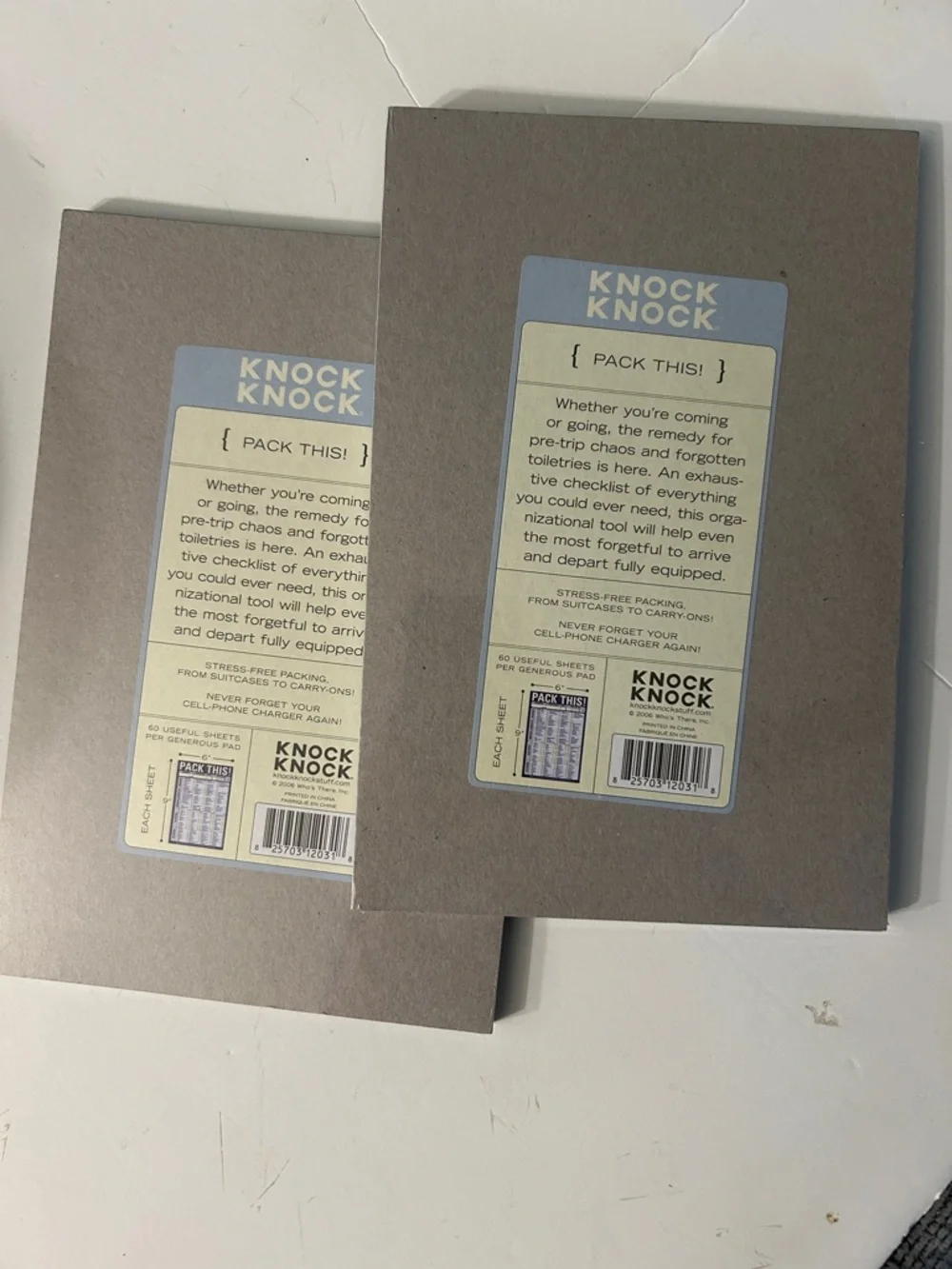 Pack This! Travel Packing Checklist Notepad NEW x2 great travelling tool